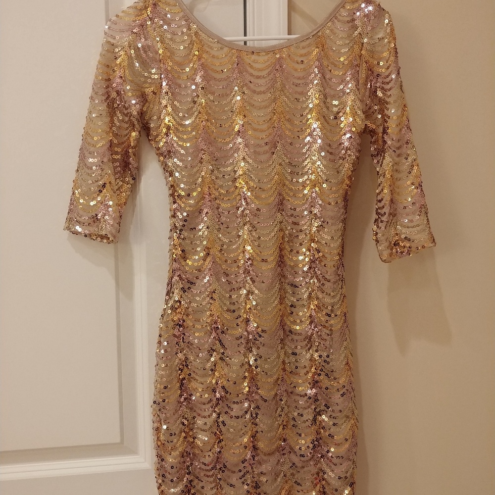 Gold & Rose Gold Sequin Dress